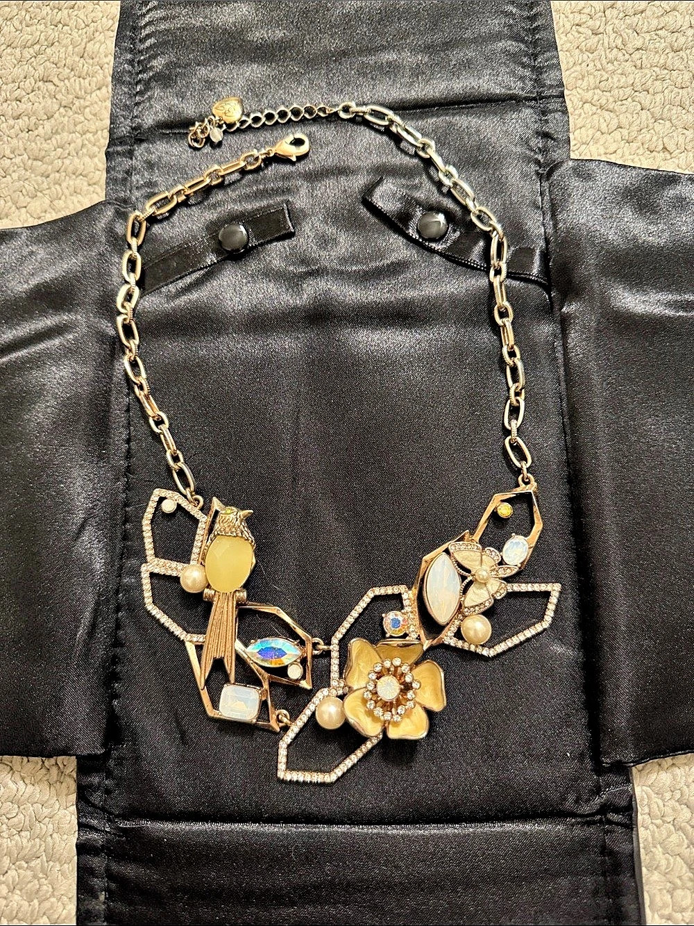Betsey Johnson Statement Gold-Tone Rhinestone Necklace